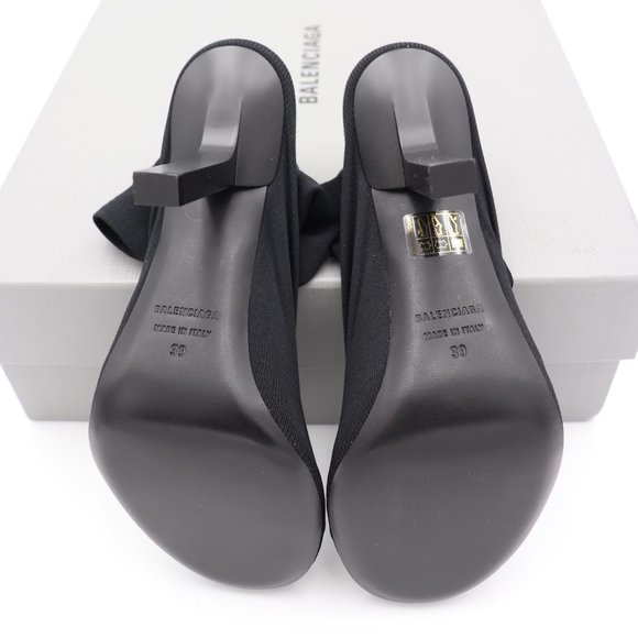 NIB Balenciaga Black Stretch Knit Tight Ankle Booties - Picture 6 of 8